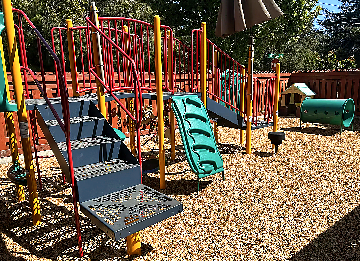 Outdoor playground at Little Oak Preschool